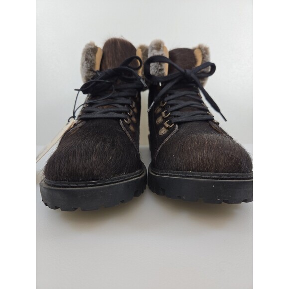 Myra NEW With Tags Turbulent Black Cowhide Fur On Leather Rugged Boots Women 10 - Picture 6 of 12
